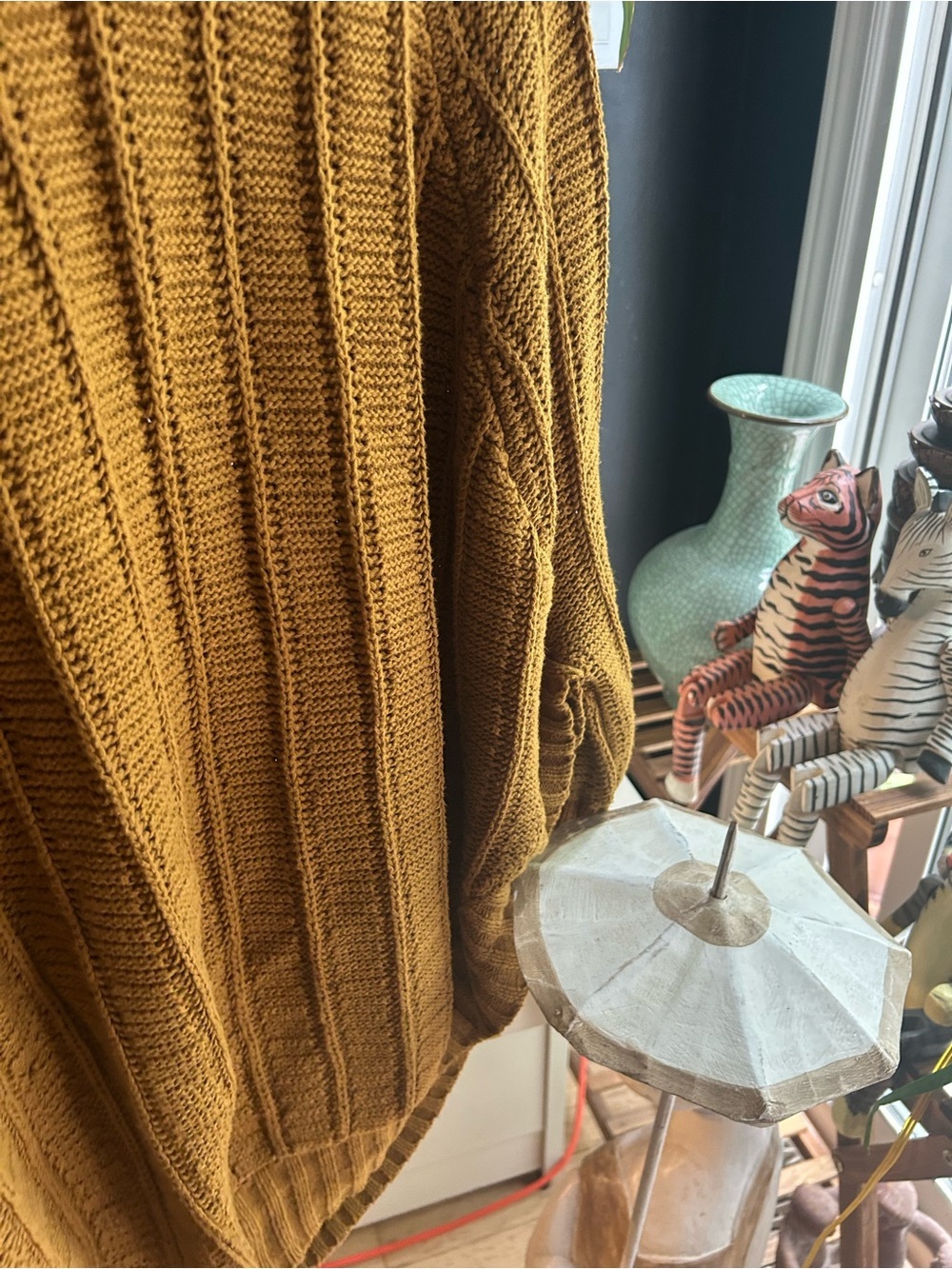 Angel of the North Chunky Knit Turtleneck Sweater Brown Oversized Women L - Picture 14 of 15
